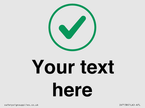 Custom plain background, green tick in circle sign